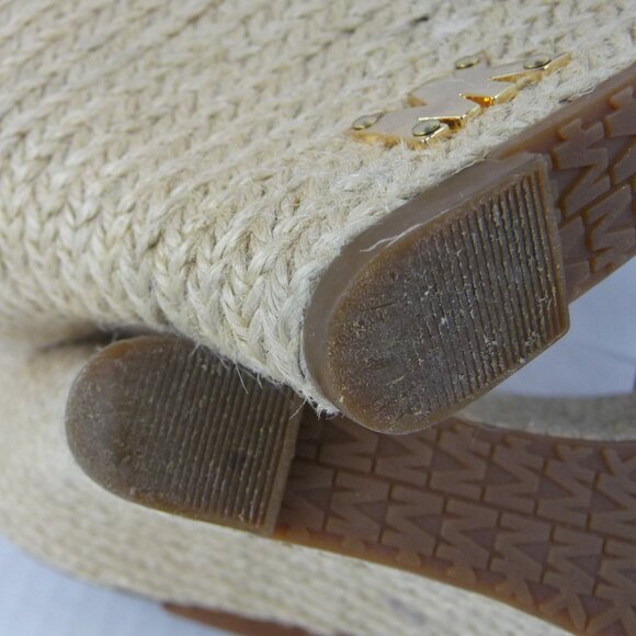 MICHAEL KORS LEATHER ESPADRILLE WEDGE 8.5 - Picture 10 of 12